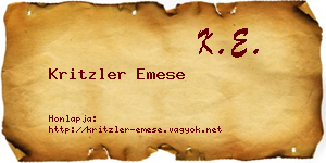 Kritzler Emese névjegykártya